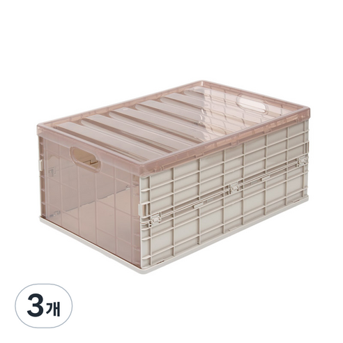 블록 폴딩 박스 L, 브라운, 3개