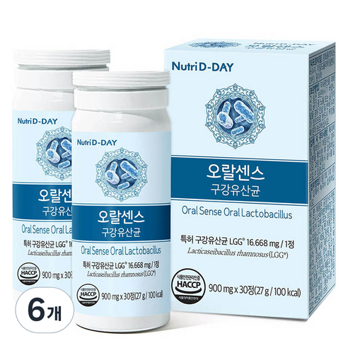 뉴트리디데이 오랄센스 구강유산균 27g, 30정, 6개