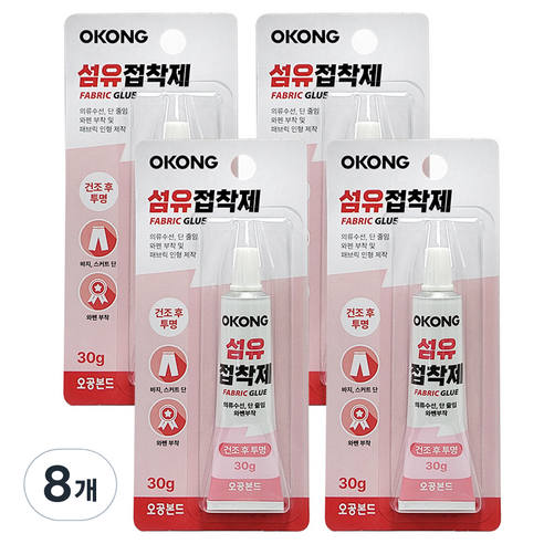 오공 섬유 접착제 30g, 8개
