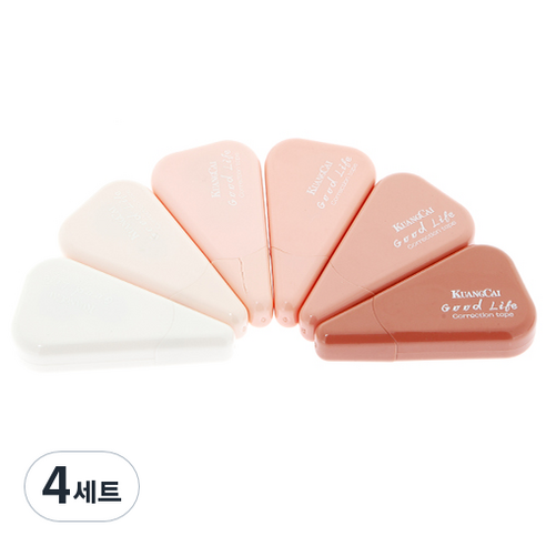 KUANGCAI 그라데이션 삼각 수정테이프 6종 세트, 로즈핑크, 4세트