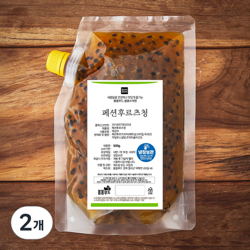 봄봄푸드 패션후르츠청, 500g, 2개