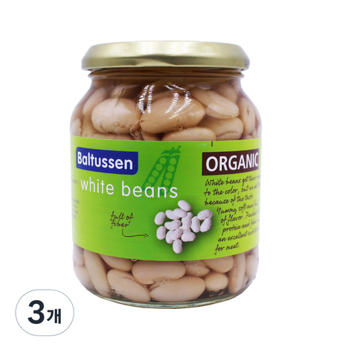 발투센 유기농 화이트빈, 360g, 3개