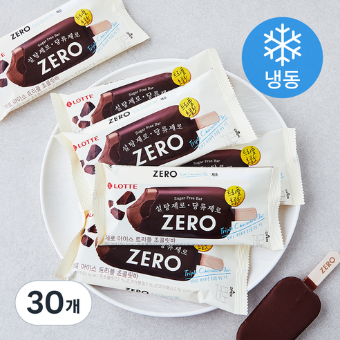 롯데제로 아이스 트리플 초콜릿바 (냉동), 80ml, 6개입, 5박스