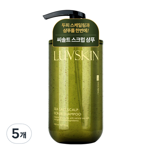 루브스킨 씨솔트 스칼프 스크럽 샴푸 그린 플로럴향, 500ml, 5개