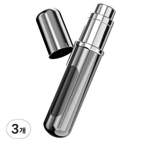 소이소이 펌핑식 향수 리필 공병 6ml, 실버, 3개