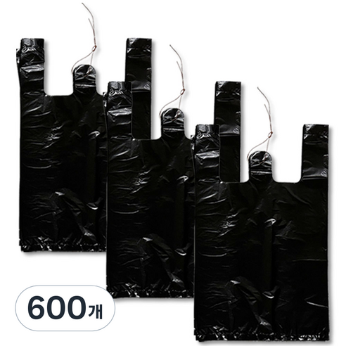 애니돌 손잡이 마트봉투 검정, 20L, 600개