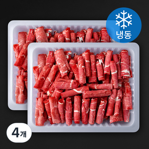 호주산 미트코리아 소고기 샤브샤브용 (냉동), 4개, 500g