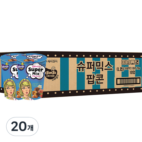 다르다팝콘 커널스 슈퍼믹스 팝콘, 70g, 20개