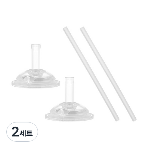 모윰 올인원 빨대컵 스트로우 리필 2종 x 2p 세트, 투명, 2세트