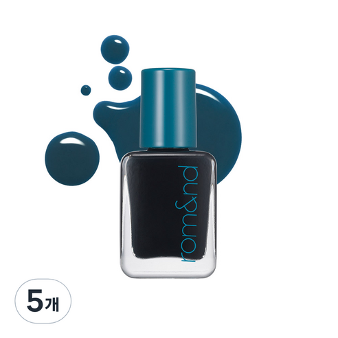 롬앤 무드 페블 네일 컬러 매니큐어 7ml, 05 딥 아쿠아, 7g, 5개