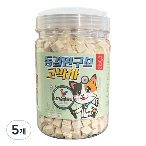 펫츠아일랜드 고양이 동결연구소 고박사 건조 사료, 닭가슴살, 200g, 5개