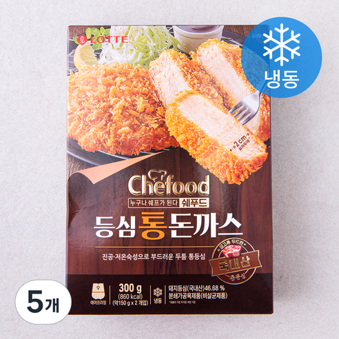 쉐푸드 등심 통 돈까스 (냉동), 300g, 5개