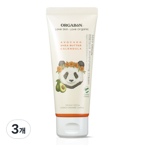 오가본 씨앗품은 유기농 유아용 보습크림, 3개, 100ml
