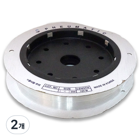 KPC 폴리우레탄 에어 호스 투명 4mm x 2mm x 100m, 2개