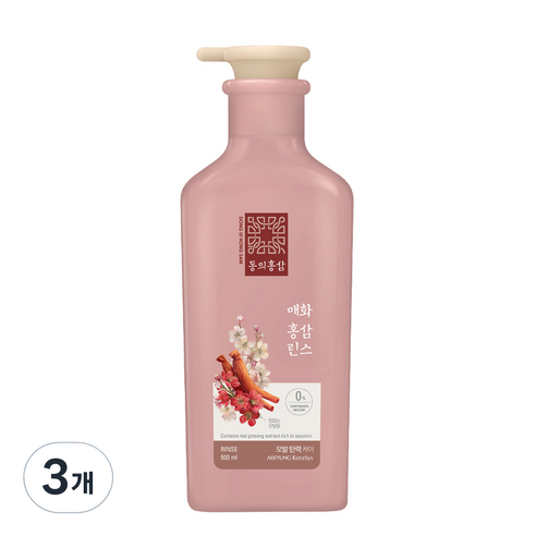 동의홍삼 힘없는 모발용 매화홍삼 린스, 3개, 500ml
