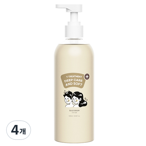와프랩 사춘기 청소년 모발용 딥 케어 앤 소프트 플러스 아르간오일 트리트먼트, 500ml, 4개