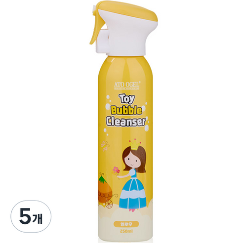 아토오겔 유아용 토이 버블 클렌저 옐로우 레몬향, 250ml, 5개