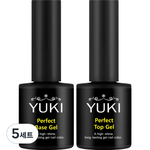 유키 베이스젤 10g + 탑젤 10g 세트, 베이스젤 + 탑젤, 5세트
