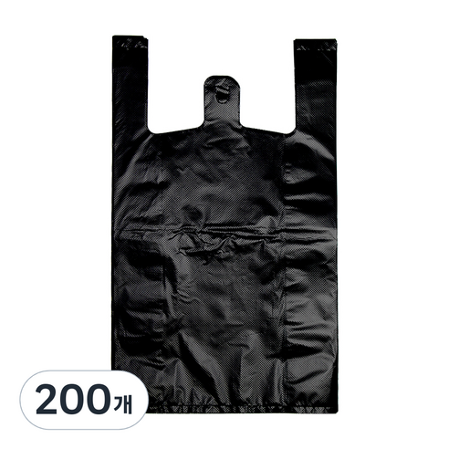 [국내생산] 담다 손잡이 비닐봉투 검정, 12L, 200개