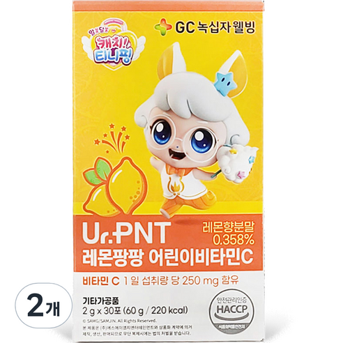 유어피엔티 캐치티니핑 레몬팡팡 어린이 비타민C 30p, 60g, 2개
