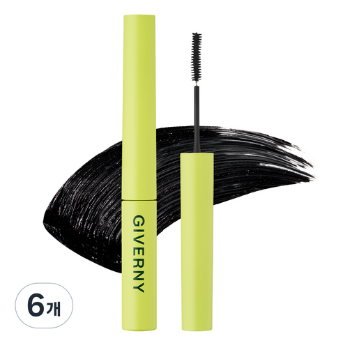 지베르니 밀착 센서티브 롱래쉬 마스카라 3g, 01 블랙, 6개
