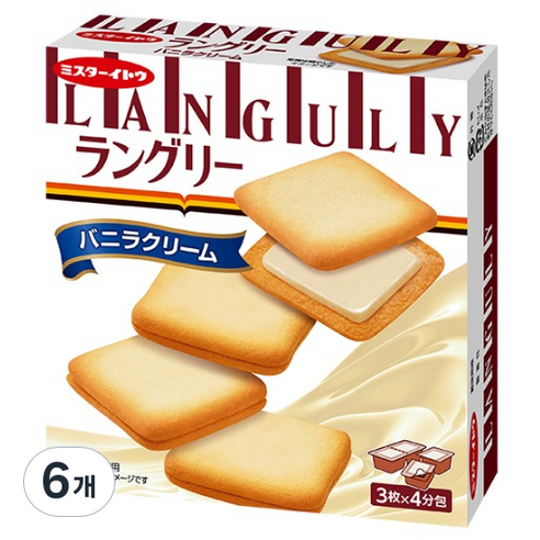 랑그리 바닐라향 크림 샌드, 132g, 6개