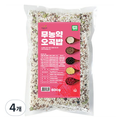 초록숟가락 무농약 오곡밥, 600g, 4개