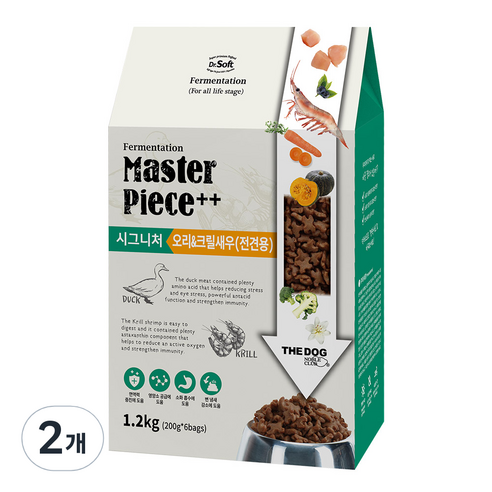 더독 닥터소프트 시그니처 습식소프트사료 명작, 오리&크릴새우, 1.2kg, 2개