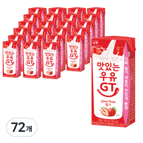 맛있는 우유GT 딸기우유, 180ml, 72개