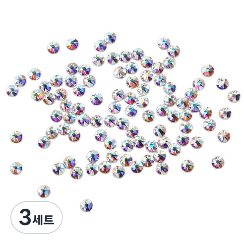 젤로젤로 프리미엄 네일 스톤 2종 x 100p 세트, 3세트, JCS-14 원형 AB 혼합