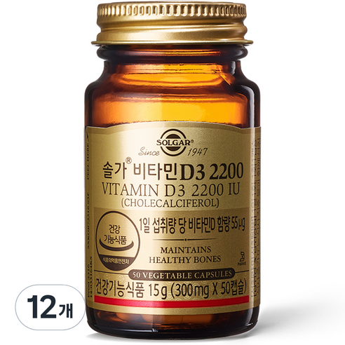 솔가 비타민D3 2200 IU, 50정, 12개