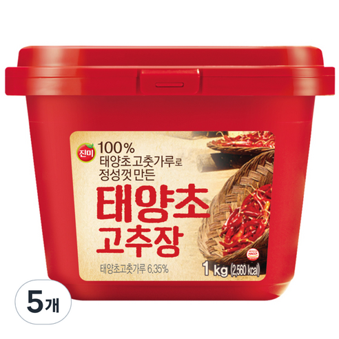 진미 태양초 고추장, 1kg, 5개