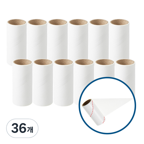 코멧 베이직 간편휴대 사선컷팅 테이프 클리너 리필 10cm x 4m, 36개