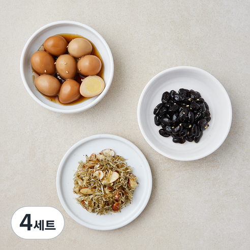 모두의집밥 안매운반찬 2 메추리알장조림 120g + 아몬드멸치 70g + 콩자반 100g 세트, 4세트