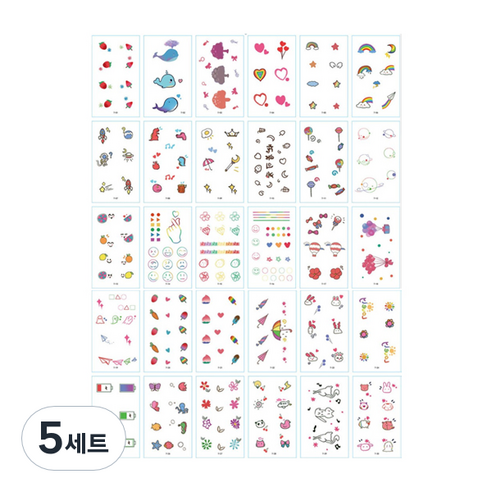 시나몬걸 컬러 타투 스티커 30종, L-미니, 5세트