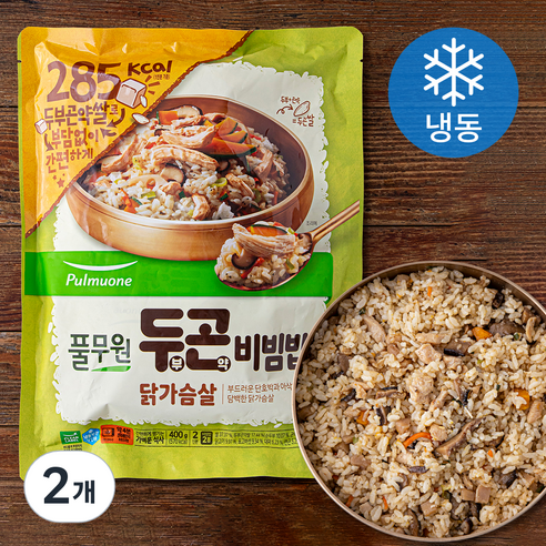 풀무원 두부곤약 비빔밥 닭가슴살 (냉동), 400g, 2개