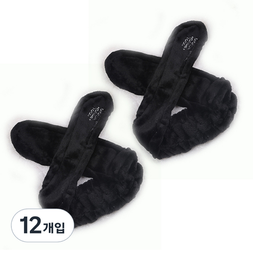 블럭마트 세안 밴드 토끼, 블랙, 12개입