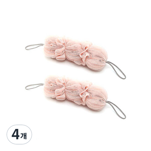 네이처안 롱 샤워볼, 핑크, 1개입, 4개