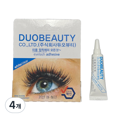듀오뷰티 속눈썹 접착제 투명 7ml, 투명색, 4개