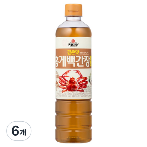 몽고간장 깊은맛 홍게백간장 소스, 6개, 840ml
