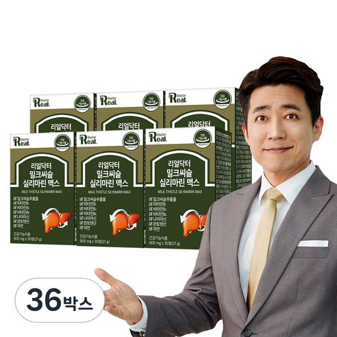 리얼닥터 밀크씨슬 실리마린 맥스 27g, 30정, 36박스