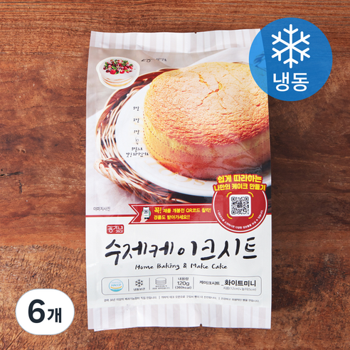 장가네제과 수제 화이트 케이크시트 미니 (냉동), 120g, 6개