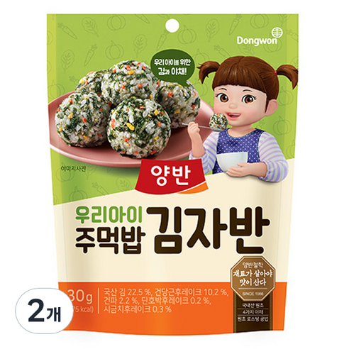 동원 우리아이주먹밥 김자반, 김, 30g, 2개