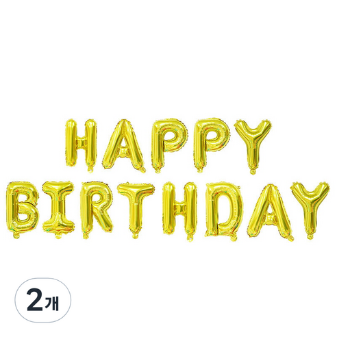 미카엘그라운드 생일 풍선 세트, 골드, 2개