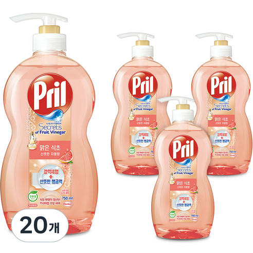 프릴 시크릿 오브 맑은 식초 자몽, 750ml, 20개
