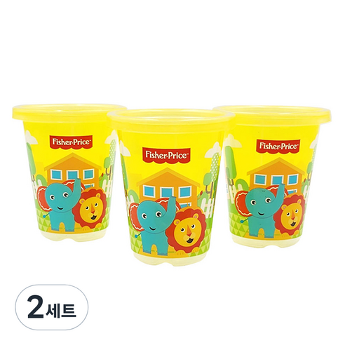 피셔프라이스 3팩 빨대 주스컵 세트 296ml, 옐로우, 2세트