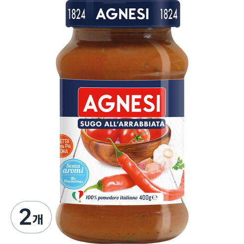 아그네시 아라비아따 토마토 파스타 소스, 400g, 2개
