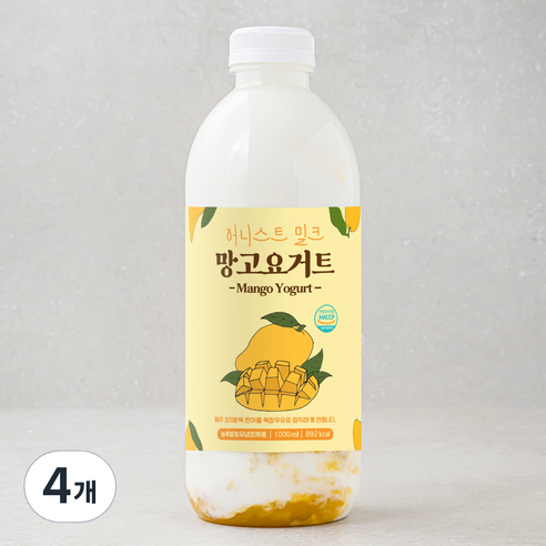 어니스트밀크 망고 요거트, 1000ml, 4개