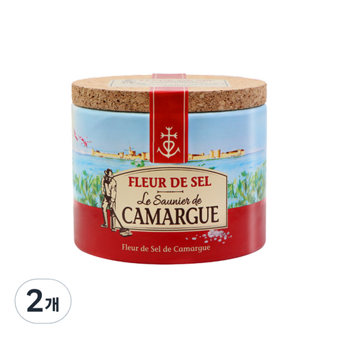 르쏘니에 드 까마르그 천일염 플뢰르 드 셀, 125g, 2개