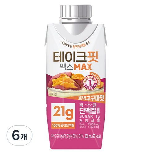 테이크핏 맥스 호박고구마맛 프로틴, 250ml, 3개